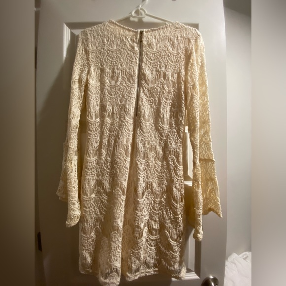 Mid-length, polyester cotton blend, cream dress from altr’d state - Picture 2 of 2